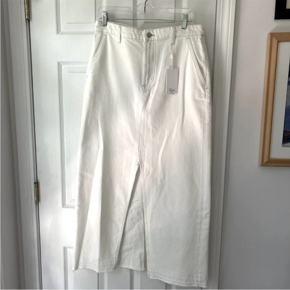 Rails Manhattan Slit Denim Maxi Skirt ecru Sz 30 (8-10) - Picture 3 of 11